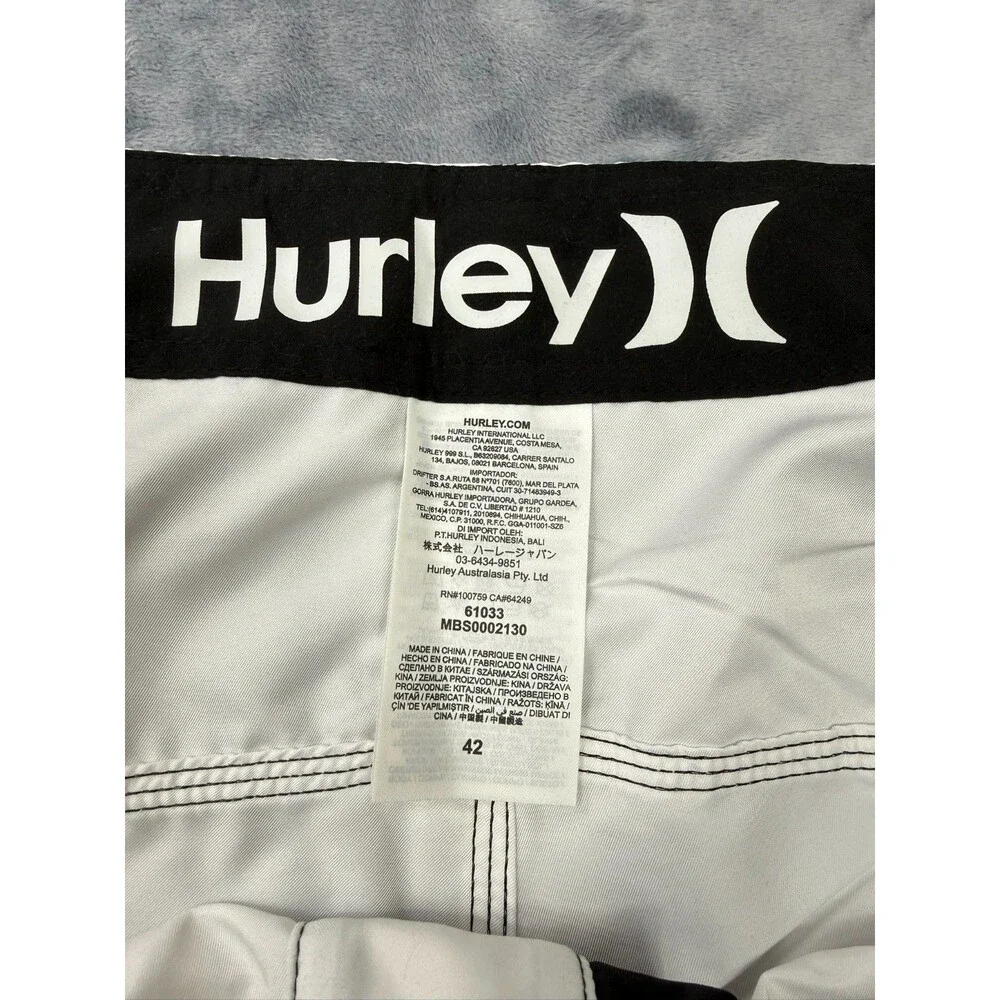 HURLEY One And Only BDST SSDE IN White Board Shorts Trunks Mens Size 42 NWT